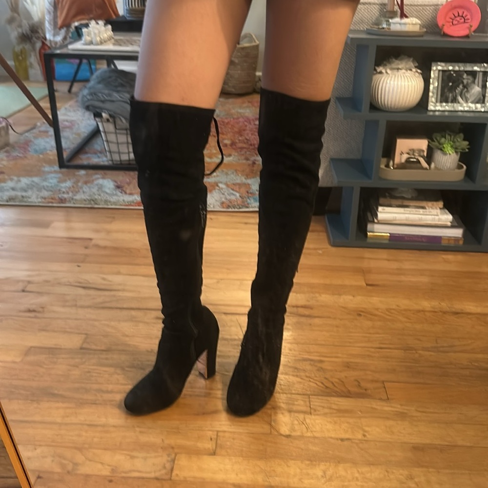 Macy’s Black Suede Over the Knee Boots